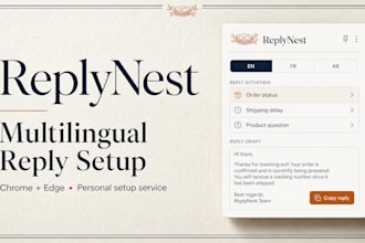 set up a multilingual customer reply browser extension
