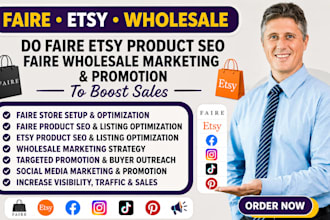 do faire etsy product seo, faire whosales marketing and promotion to boost sales