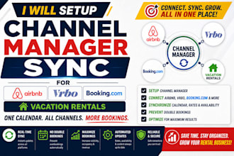 setup channel manager sync for airbnb vrbo booking com and vacation rentals