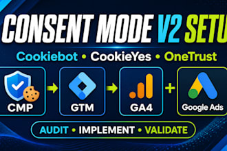 setup google consent mode v2, gdpr ccpa cookie consent and ga4 tracking