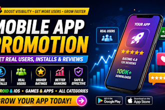 app promotion, real app install, mobile app promotion app marketing app installs
