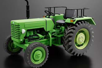 model 3d farm tractors for 3d printing, detailed miniature vehicles in stl file