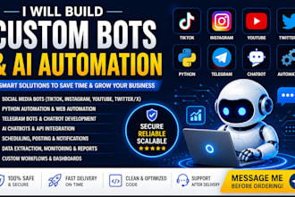 build custom social media bot tiktok bot instagram bot youtube bot twitter x bot