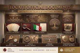 find italian or worldwide genealogy documents for ancestry and dual citizenship
