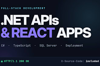 develop a custom web application, rest API or backend in net c sharp and react
