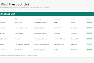 research and build a verified prospect or lead list