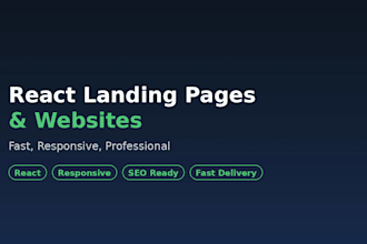 build a responsive react landing page or website