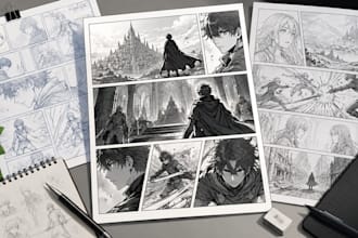 create webtoon storyboard, webtoon panels and manga storyboard