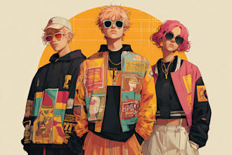 create anime streetwear and vintage design