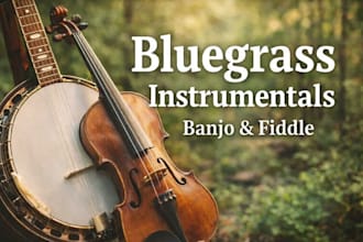 record country song instruments like banjo, fiddle, guitar and harmonica