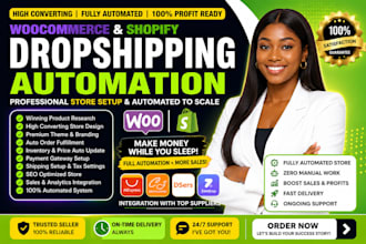 setup automated dropshipping woocommerce shopify store via automation, suppliers