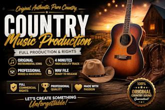 produce custom country song folk and bluegrass song ethereal vocal irish celtic