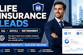 generate qualified life insurance, iul and 401k leads