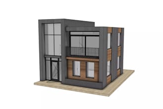 craft professional architectural 3d presentation models, minimalist house scale