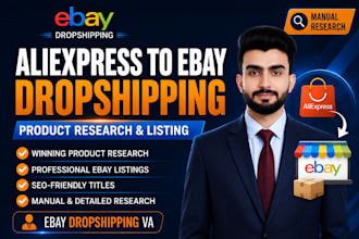 do ebay dropshipping, aliexpress to ebay product research and listing