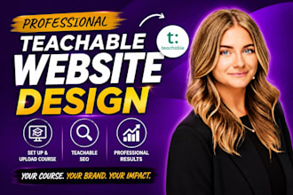 build teachable website, set up and upload course on teachable, teachable SEO