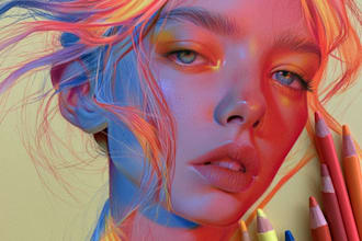 draw beautiful color pencil portrait
