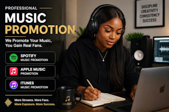 organic music promotion, spotify and itune music promotion, apple track growth