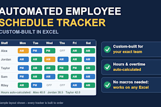 build a custom excel employee schedule tracker