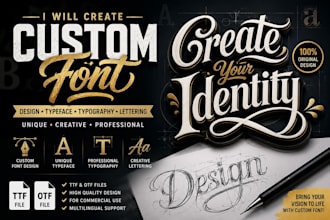 create a custom font deign in ttf and otf, typography, typeface, lettering