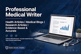 write medical blogs, health articles and research writing
