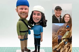 create custom 3d bobblehead, funko pop caricature and stl model for 3d printing