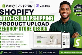 shopify autods dropshipping product upload zendrop store design