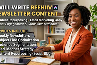 write beehiiv newsletter content, content repurposing, email marketing copy