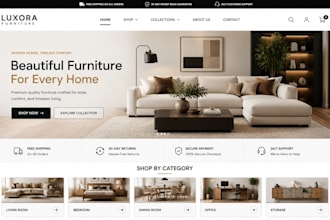 build shopify store, furniture website, dropshipping store, funiture store
