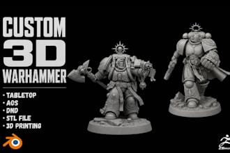 sculpt custom 3d warhammer 40k miniature stl model dnd tabletop for 3d printing