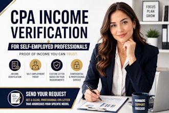 prepare a CPA income verification letter for self employed individuals