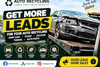 setup auto recycling ads junk cars scrap salvage leads towing auto parts leads