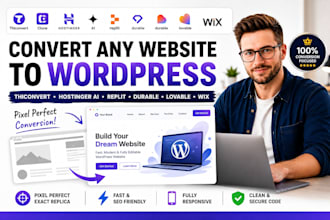 convert copy clone hostinger ai replit durable lovable or wix to wordpress site