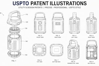 draw certified uspto patent illustrations for utility and design patent