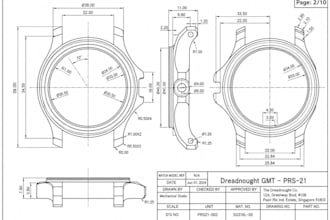 create professional watch technical drawings and cad designs for manufacturing
