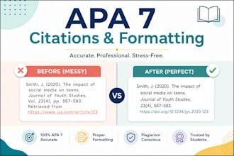 proofread, edit and format your apa 7 citations