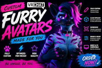 make best vrchat avatar vrc avatar 3d model vrc furry avatar character modeling
