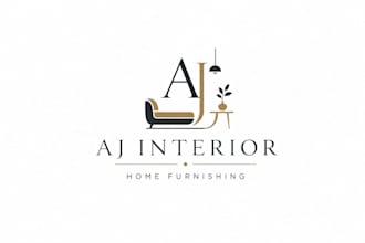 do modern furniture and home furnishing logo design
