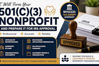 form your 501c3 nonprofit and prepare it for irs approval