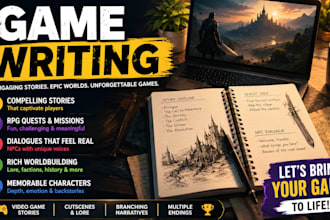 write immersive rpg dialogue, lore, quest storylines for your game