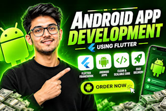 develop a custom android app using flutter and dart