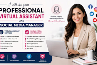 be your professional virtual assistant and social media manager for 24hrs