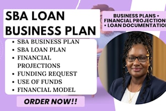 prepare an sba loan business plan with financial and 7a loan application forms