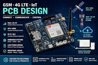 design GSM 4g lte cellular iot pcb with gps and embedded systems