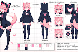 create a custom furry reference sheet for your fursona