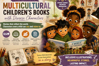 illustrate multicultural children books with diverse characters