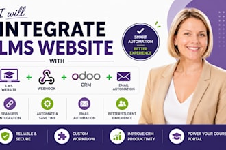 integrate lms website with webhook odoo crm email automation course portal