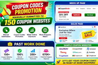 manually submit your coupon codes to 150 coupon websites