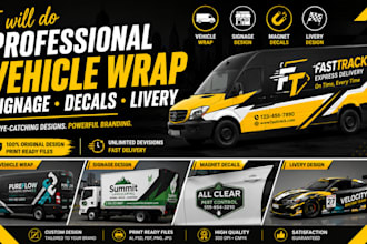 do professional vehicle wrap, signage, decal and livery