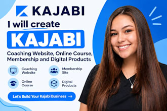 create kajabi coaching website, online course, membership and digital products